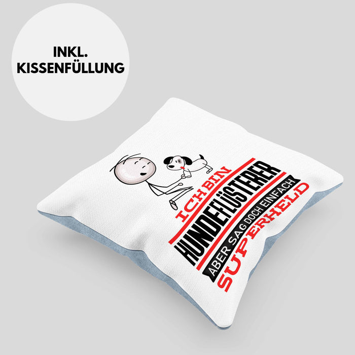 Hundeflüsterer Geschenk Kissen mit Füllung 40x40 Ich Bin Hundeflüsterer Aber Sag Doch Einfach Superheld Lustige Geschenkdiee für Hundeflüsterer (Grau) Blau Trendation