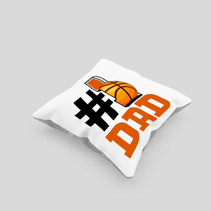 Basketball-Trainer Basketballer Nummer 1 Dad Vater Kissen mit Füllung 40x40 Geschenk Basketball Papa Geschenkidee Bester Papa Der Welt Vatertag Lustige Geschenkidee (Grau) Grau Trendation