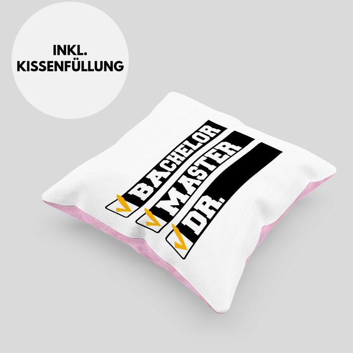 Doktortitel Bestanden Kissen mit Füllung 40x40 Geschenk (Grau) Rosa Trendation