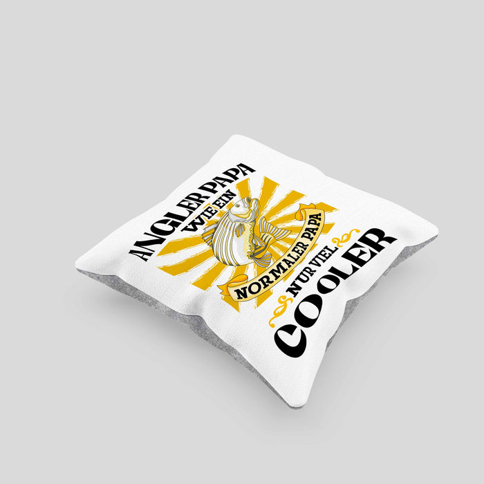 Angler Papa Geschenk Vatertag Geschenkidee von Sohn für Angler-VaterKissen mit Füllung 40x40 (Grau) Grau Trendation