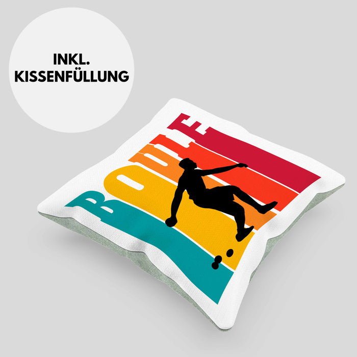 Boule Kissen mit Füllung 40x40 für Boule-Spieler als Geschenkidee Spruch (Grau) Grün Trendation