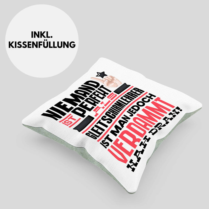 Gleitschirmlehrer Geschenk Kissen mit Füllung 40x40 Lustige Geschenkidee für Gleitschirmlehrer Geburtstag Niemand Ist Perfekt Aber Als Gleitschirmlehrer Ist Man Nah Dran (Grau) Grün Trendation