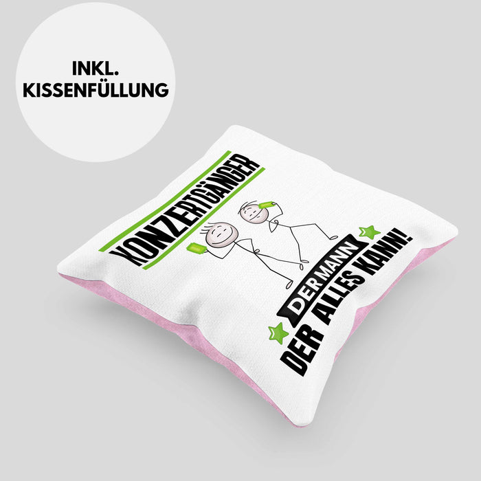 Konzertgänger Kissen mit Füllung 40x40 Geschenk für Konzertgänger Der Mann Der Alles Kann Geschenkidee zum Geburtstag (Grau) Rosa Trendation