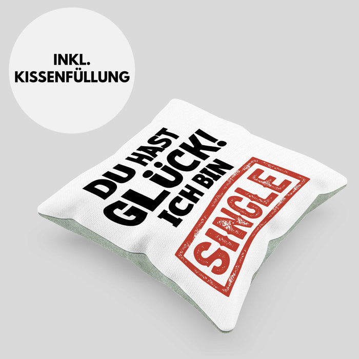 Single Solo Kissen mit Füllung 40x40 Geschenk Kollege Geschenkidee (Grau) Grün Trendation