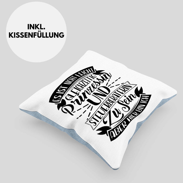 Steuerberaterin Geschenk Kissen mit Füllung 40x40 Geschenkidee (Grau) Blau Trendation