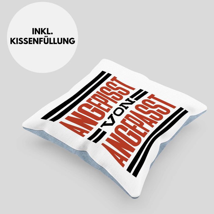 Angepisst Von Angepasst Kissen mit Füllung 40x40 System. Geschenkidee (Grau) Blau Trendation