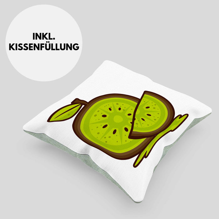 Kissen mit Füllung 40x40 für echte Kiwi Fans - Lustiges Geschenk mit Spruch (Grau) Grün Trendation