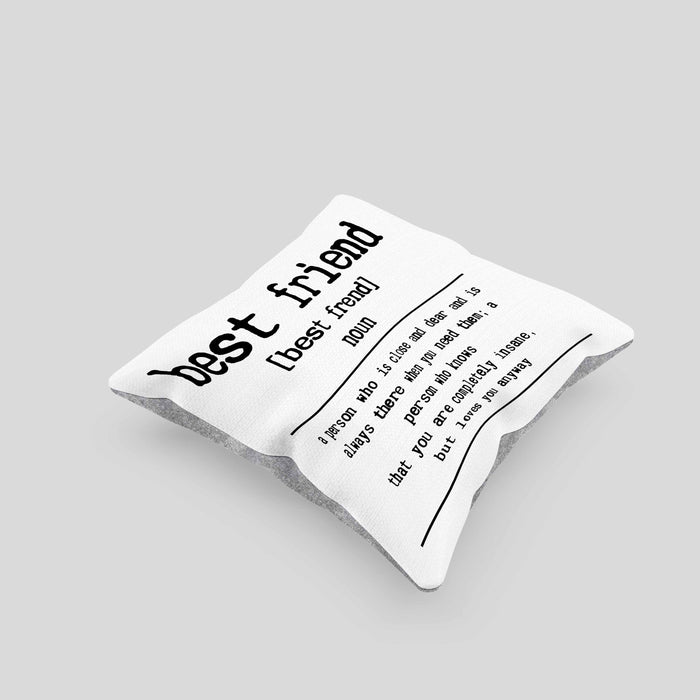 Bester Freund Beste Freundin Geschenk Kissen mit Füllung 40x40 Definition Lustiger Spruch BFF Beste Friends Häferl (Grau) Grau Trendation