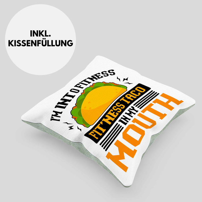 Taco Kissen mit Füllung 40x40 Taco-Liebhaber Geschenkidee für Taco-Fans (Grau) Grün Trendation
