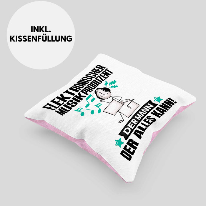 ElektronischerMusikproduzent Kissen mit Füllung 40x40 Geschenk für ElektronischerMusikproduzent Der Mann Der Alles Kann Geschenkidee zum Geburtstag (Grau) Rosa Trendation