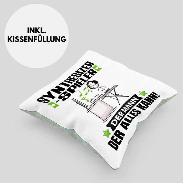 Synthesizer-Spieler Kissen mit Füllung 40x40 Geschenk für Synthesizer-Spieler Der Mann Der Alles Kann Geschenkidee zum Geburtstag (Grau) Grün Trendation