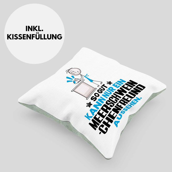 Meerschweinchenfreund Geschenk Kissen mit Füllung 40x40 So Gut Kann Nur Ein Meerschweinchenfreund Aussehen Geschenkidee (Grau) Grün Trendation