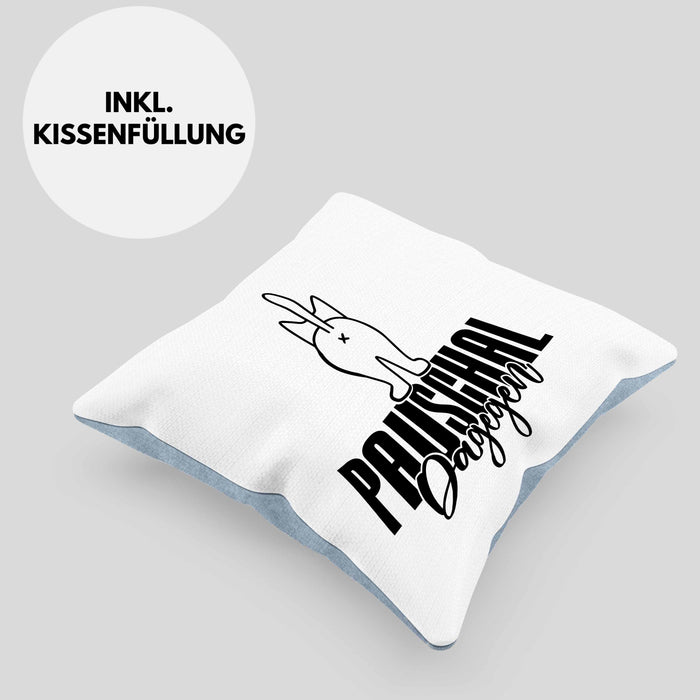 Katzen Kissen mit Füllung 40x40 Pauschal Dagegen Katze Katzenliebhaber Kater Geschenk Miau Katzenbesitzerin Geschenkidee Humor (Grau) Blau Trendation