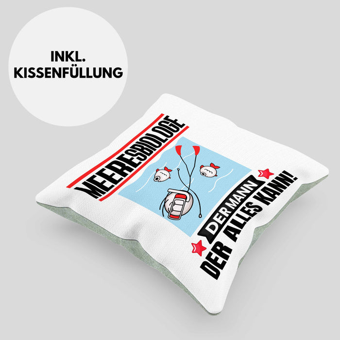 Meeresbiologe Kissen mit Füllung 40x40 Geschenk für Meeresbiologe Der Mann Der Alles Kann Geschenkidee zum Geburtstag (Grau) Grün Trendation