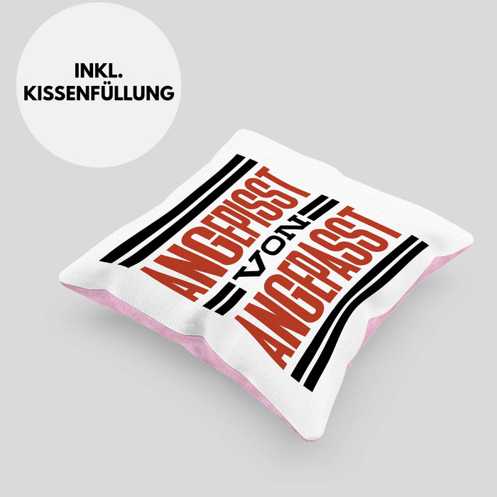 Angepisst Von Angepasst Kissen mit Füllung 40x40 System. Geschenkidee (Grau) Rosa Trendation