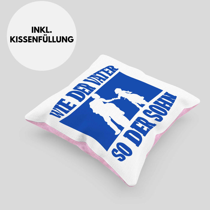 Lustige Motorrad-Kissen mit Füllung 40x40 für Vater und Sohn Geschenk zum Vatertag Wie Der Vater So Der Sohn (Grau) Rosa Trendation