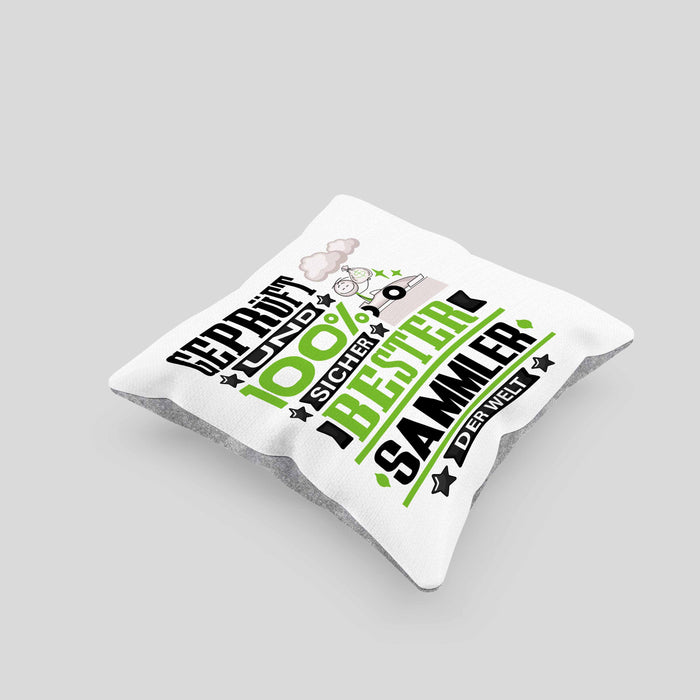 Sammler Geschenk Lustiger Spruch für Sammler Geschenkidee Bester Sammler Der WeltKissen mit Füllung 40x40 (Grau) Grau Trendation
