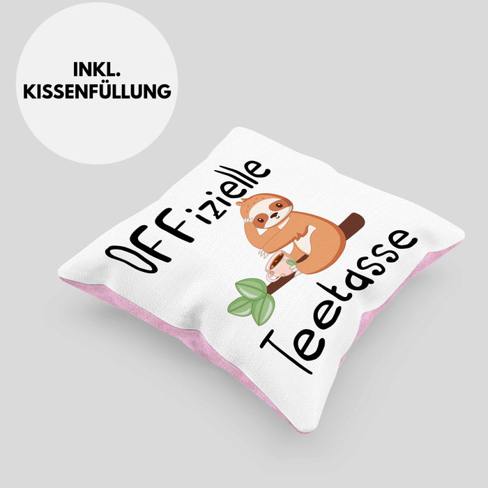 Offizielle TeeKissen mit Füllung 40x40 Geschenk Teetrinker Geschenkidee Tee-Kissen mit Füllung 40x40 (Grau) Rosa Trendation