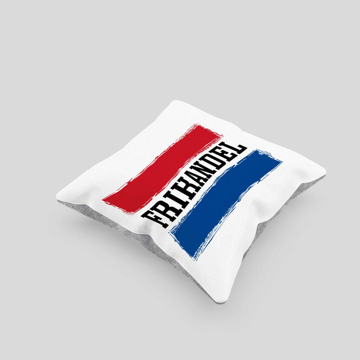 Frikandel Kissen mit Füllung 40x40 Geschenk Holländer Geschenkidee Holland Flagge Holland Urlaub Liebhaber (Grau) Grau Trendation
