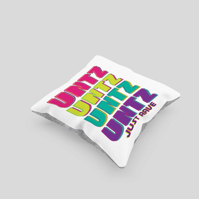 Untz Untz Untz Just Rave Kissen mit Füllung 40x40 Geschenk Techno Geschenkidee Raver Geburtstag (Grau) Grau Trendation