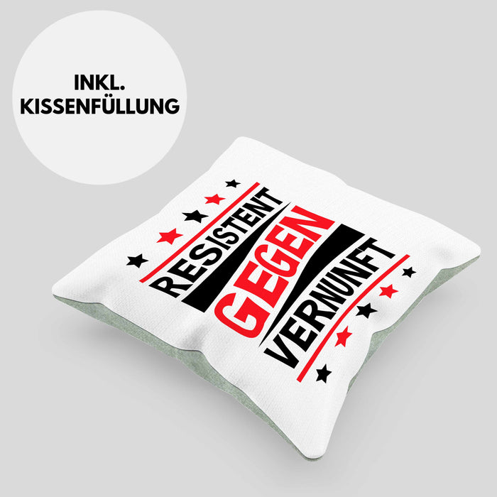 Resistent Gegen Vernunft Kissen mit Füllung 40x40 Geschenk Häferl (Grau) Grün Trendation