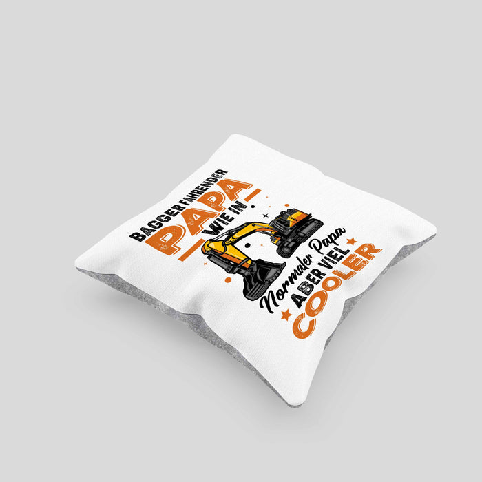 Baggerfahrer Papa Kissen mit Füllung 40x40 Geschenk Baggerfahrender Papa Wie Ein Normaler Papa Aber Viel Cooler Geschenkidee Vatertag Baustelle (Grau) Grau Trendation