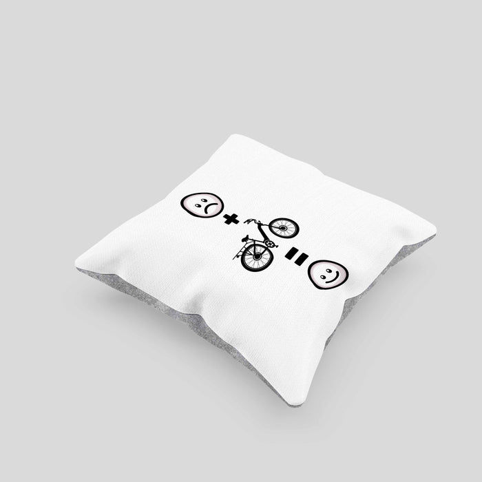 E-bike Kissen mit Füllung 40x40 Geschenk für E-Bike fahrer Geburtstag Lustige Geschenkidee :( + E-Bike = :) (Grau) Grau Trendation
