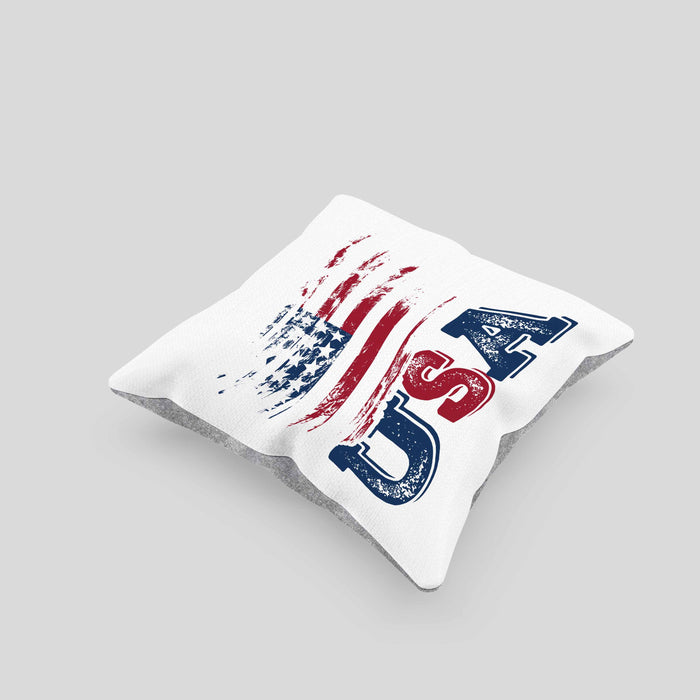 USA Flagge Kissen mit Füllung 40x40 Geschenk Amerika Geschenkidee Auslandjahr Vereinigte Staaten Von Amerika (Grau) Grau Trendation