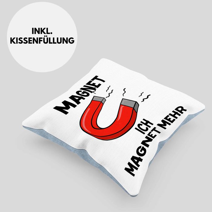 Dank Meme Kissen mit Füllung 40x40 Magnet Wortspiel Ich Magnet Mehr Geschenkidee Depressionen (Grau) Blau Trendation