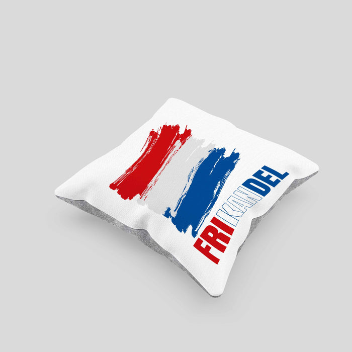 Holland Fan Kissen mit Füllung 40x40 Geschenk Holländer Frikande (Grau) Grau Trendation