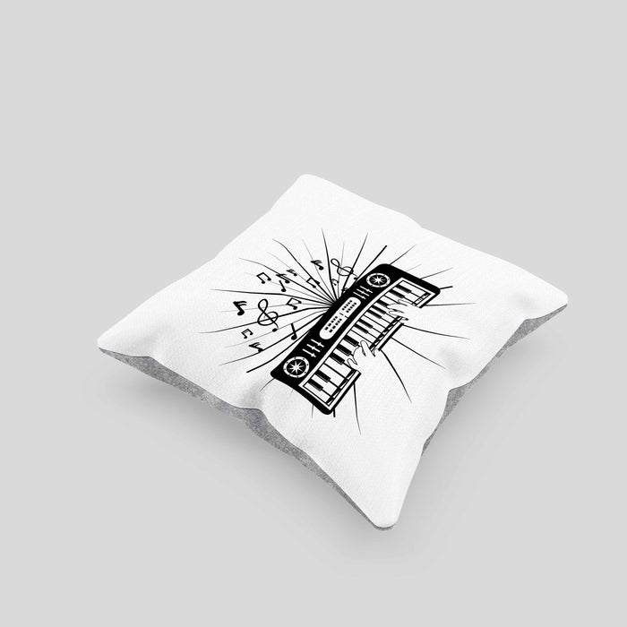 Keyboard Spieler Kissen mit Füllung 40x40 Geschenk für Keyboarder Musiker Band Geschenkidee (Grau) Grau Trendation