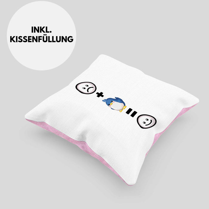 Vogel Kissen mit Füllung 40x40 Geschenk für Vogel Liebhaber :( + Vogel = :) Lustige Geschenkidee Geburtstag (Grau) Rosa Trendation