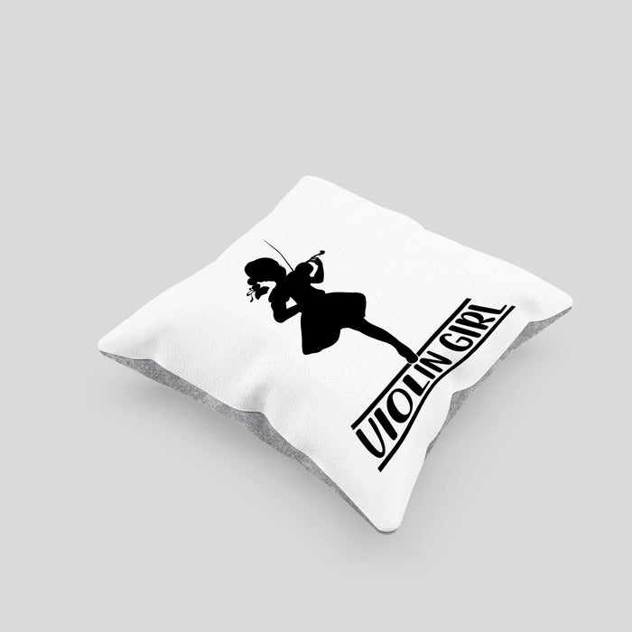 Geigenspieler Geschenk Kissen mit Füllung 40x40 Geigenspielerin Geigen Spruch Violin Girl (Grau) Grau Trendation