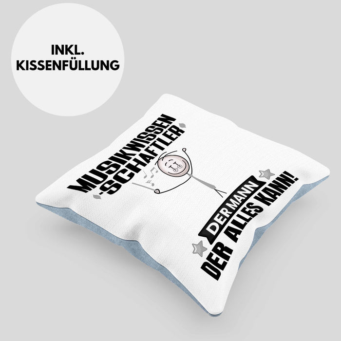 Musikwissenschaftler Kissen mit Füllung 40x40 Geschenk für Musikwissenschaftler Der Mann Der Alles Kann Geschenkidee zum Geburtstag (Grau) Blau Trendation
