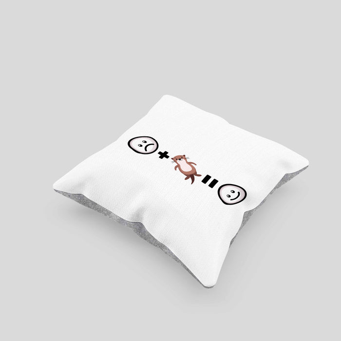 Otter Kissen mit Füllung 40x40 Geschenk für Otter-Liebhaber Fans Lustige Geschenkidee :( + Otter Tier = :) Geburtstag (Grau) Grau Trendation