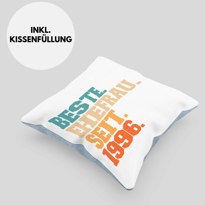 Beste Ehefrau Seit 1996 Geschenk JahrestagKissen mit Füllung 40x40 (Grau) Blau Trendation