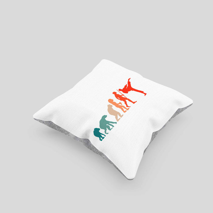 Karate-Kissen mit Füllung 40x40 Geschenk Kampfsport-Fans Jiu Jitsu Geschenkidee Evolution (Grau) Grau Trendation