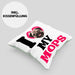 Mops Besitzerin Kissen mit Füllung 40x40 Geschenk Lustiger Spruch Geschenkidee I Love My Mops (Grau) Grün Trendation