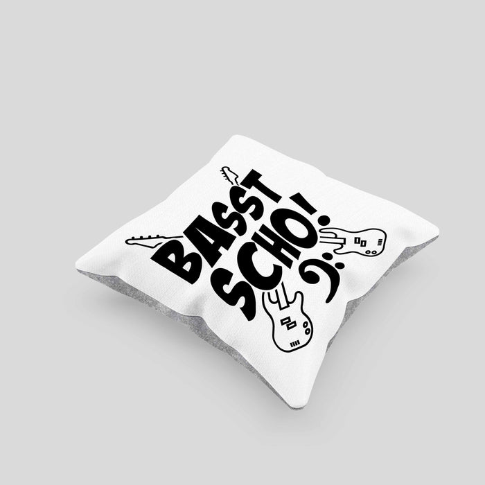 Bassist Kissen mit Füllung 40x40 Geschenk Bass-Spieler Geschenkidee Basst Scho ! (Grau) Grau Trendation