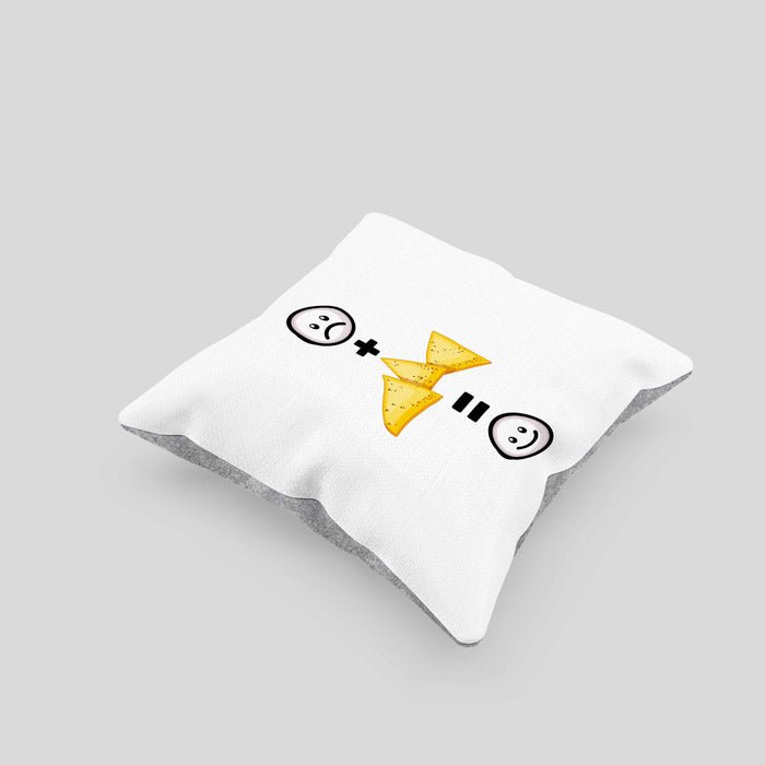Nachos Kissen mit Füllung 40x40 Geschenk für Nacho-Liebhaber Lustige Geschenkidee :( + Nachos = :) Geburtstag (Grau) Grau Trendation