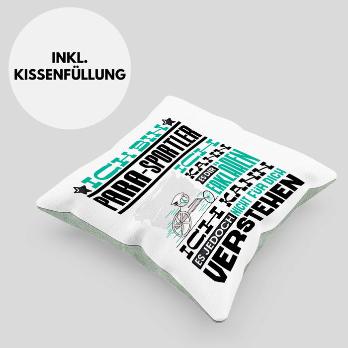 Para-Sportler Geschenk Kaffee-Kissen mit Füllung 40x40 Geschenkidee für Para-Sportler Ich Bin Para-Sportler Ich Kann Es Dir Erklären Jedoch Nicht Für Dich Verstehen Spruch Lustig (Grau) Grün Trendation