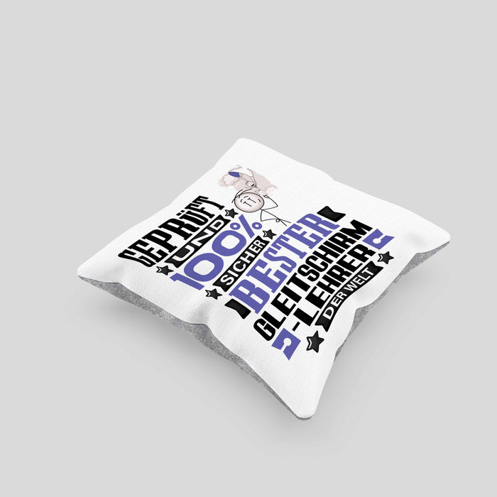 Gleitschirmlehrer Geschenk Lustiger Spruch für Gleitschirmlehrer Geschenkidee Bester Gleitschirmlehrer Der WeltKissen mit Füllung 40x40 (Grau) Grau Trendation