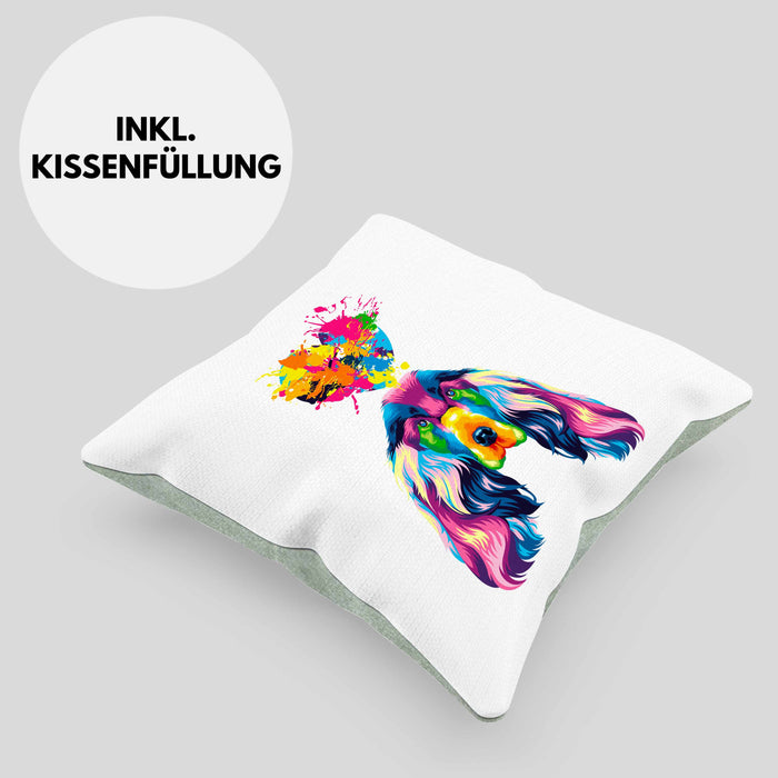 Cocker Spaniel Herz Farbe Besitzer Kissen mit Füllung 40x40 Geschenk Lustiger Spruch Geschenkidee Cocker Spaniel Liebhaber (Grau) Grün Trendation