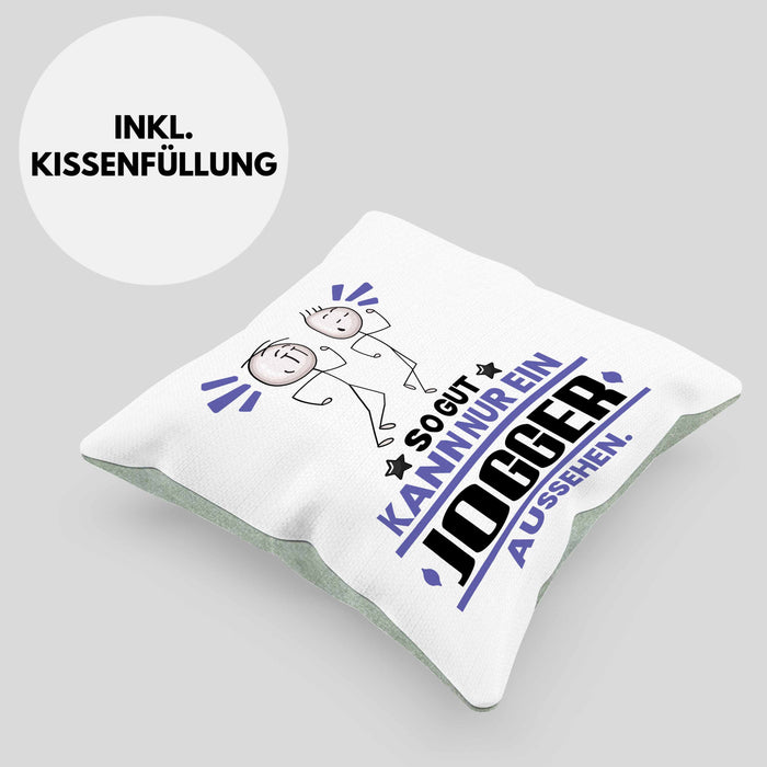 Jogger Geschenk Kissen mit Füllung 40x40 So Gut Kann Nur Ein Jogger Aussehen Geschenkidee (Grau) Grün Trendation