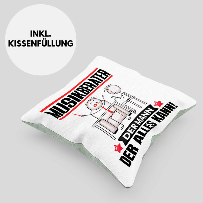 Musikberater Kissen mit Füllung 40x40 Geschenk für Musikberater Der Mann Der Alles Kann Geschenkidee zum Geburtstag (Grau) Grün Trendation
