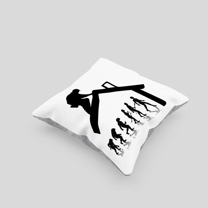 Dachdecker Geschenk Kissen mit Füllung 40x40 Evolution Geschenkidee Spruch (Grau) Grau Trendation