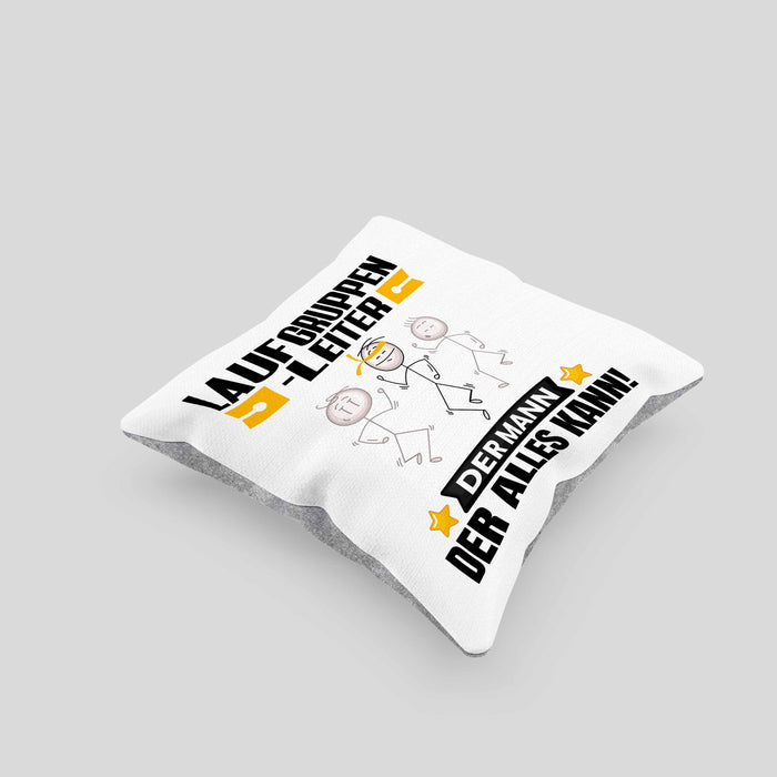 Laufgruppenleiter Kissen mit Füllung 40x40 Geschenk für Laufgruppenleiter Der Mann Der Alles Kann Geschenkidee zum Geburtstag (Grau) Grau Trendation