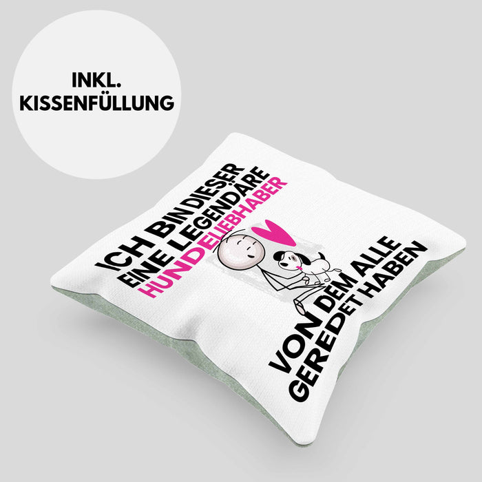 Hundeliebhaber Geschenk Kissen mit Füllung 40x40 Lustige Geschenkidee Geburtstag für Hundeliebhaber Ich Bin Dieser Legendäre Hundeliebhaber Von Dem Alle Geredet Haben (Grau) Grün Trendation