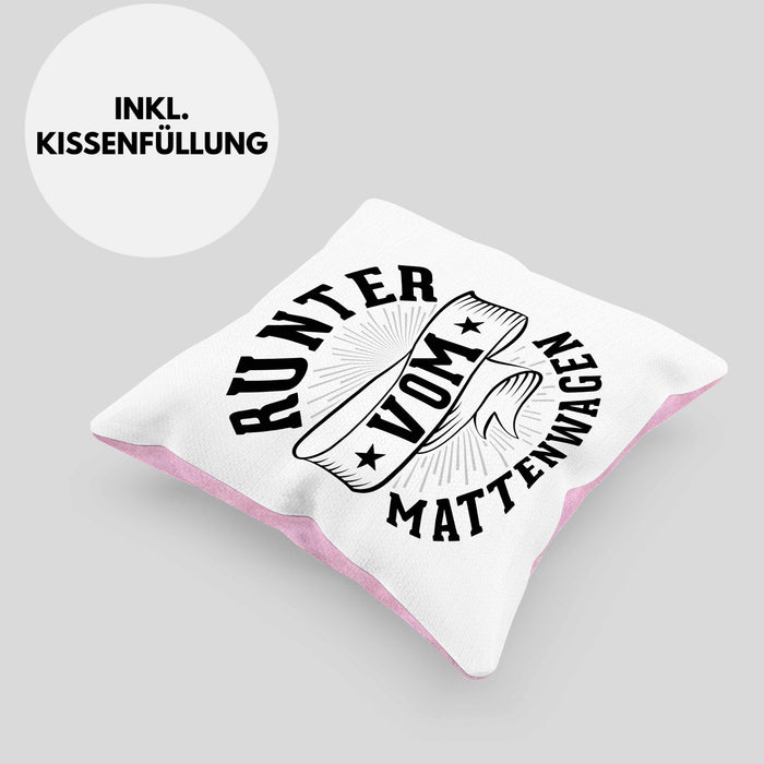 Sport-Lehrer Kissen mit Füllung 40x40 Geschenk Runter Vom Mattenwagen Geschenkidee (Grau) Rosa Trendation