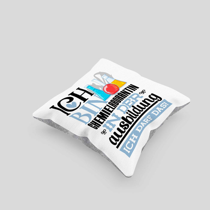 Chemielaborantin Ausbildung Start Geschenk Kissen mit Füllung 40x40 Ich Bin Chemielaborantin In Der Ausbildung Ich Darf Das Geschenkidee (Grau) Grau Trendation
